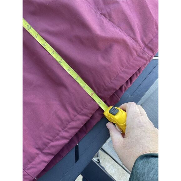 Tommy Hilfiger Jacket Womens Medium Burgandy Red Hooded Puffer Coat Button Down - Picture 8 of 11